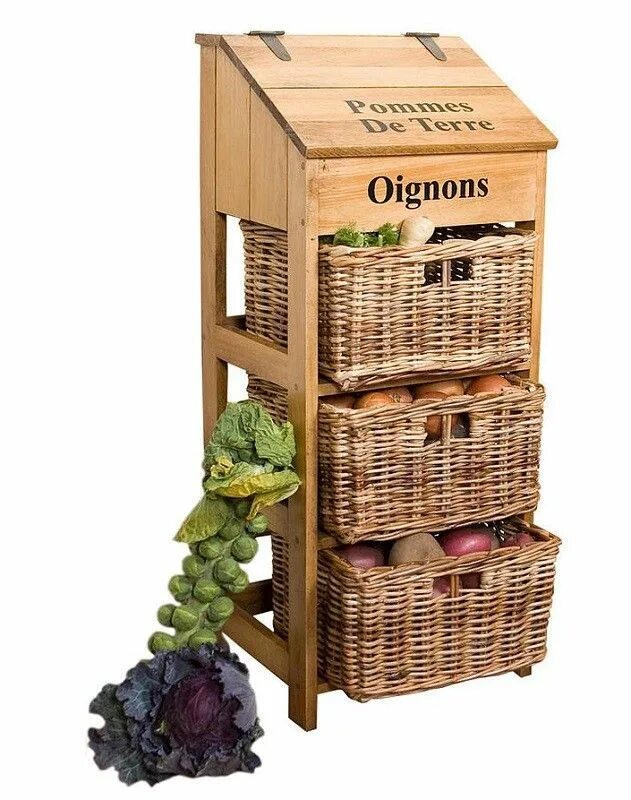 Купить ящики для хранения кухня. Тумба Secret de Maison legumes. Тумба pe-09 с 3-мя корзинами и ящиком. Корзина для хранения овощей. Этажерка для хранения овощей.