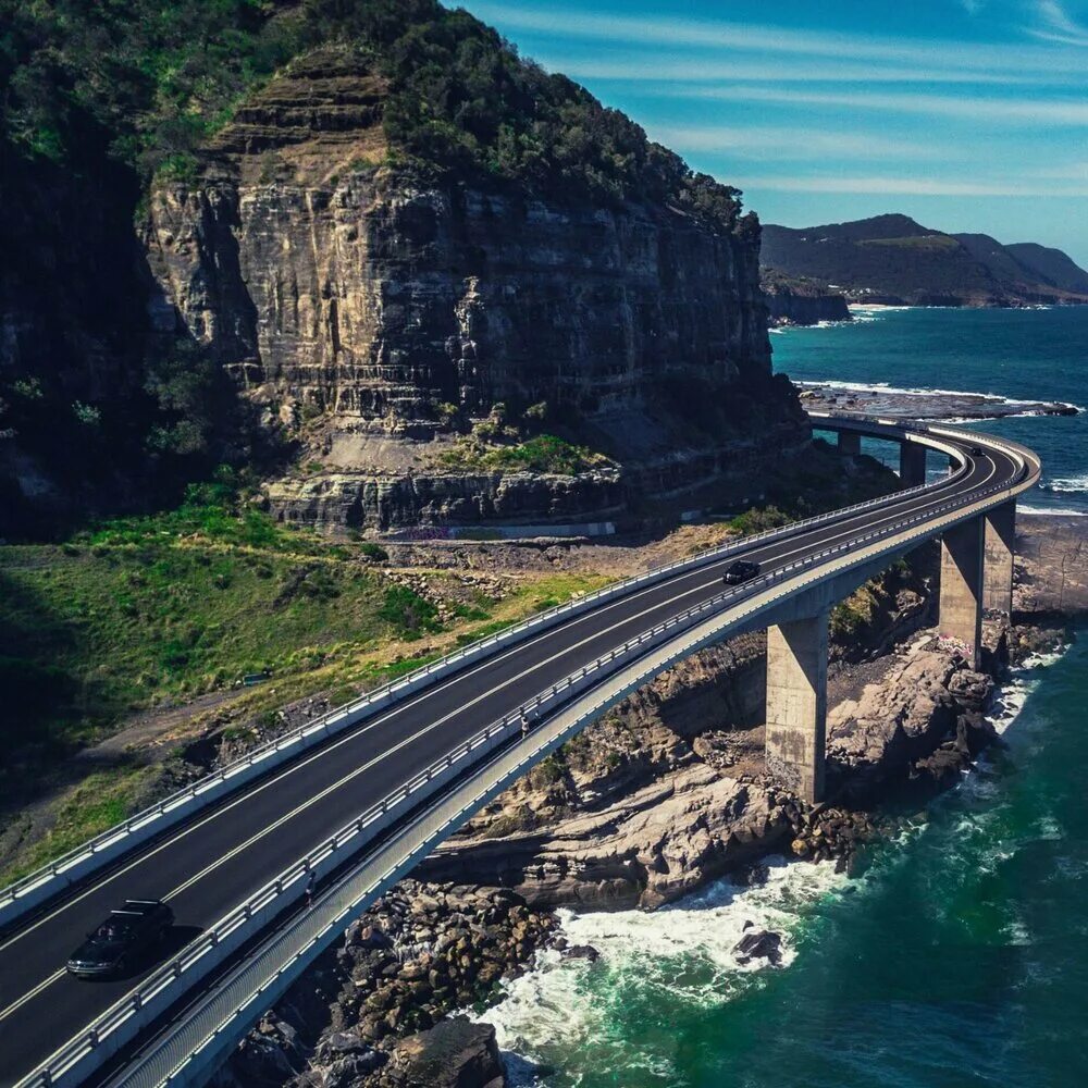 Cliff road. Пасифик кост хайвей. sea cliff bridge австралия. дорога pacific coast highway. sea cliff bridge вуллонгонг.