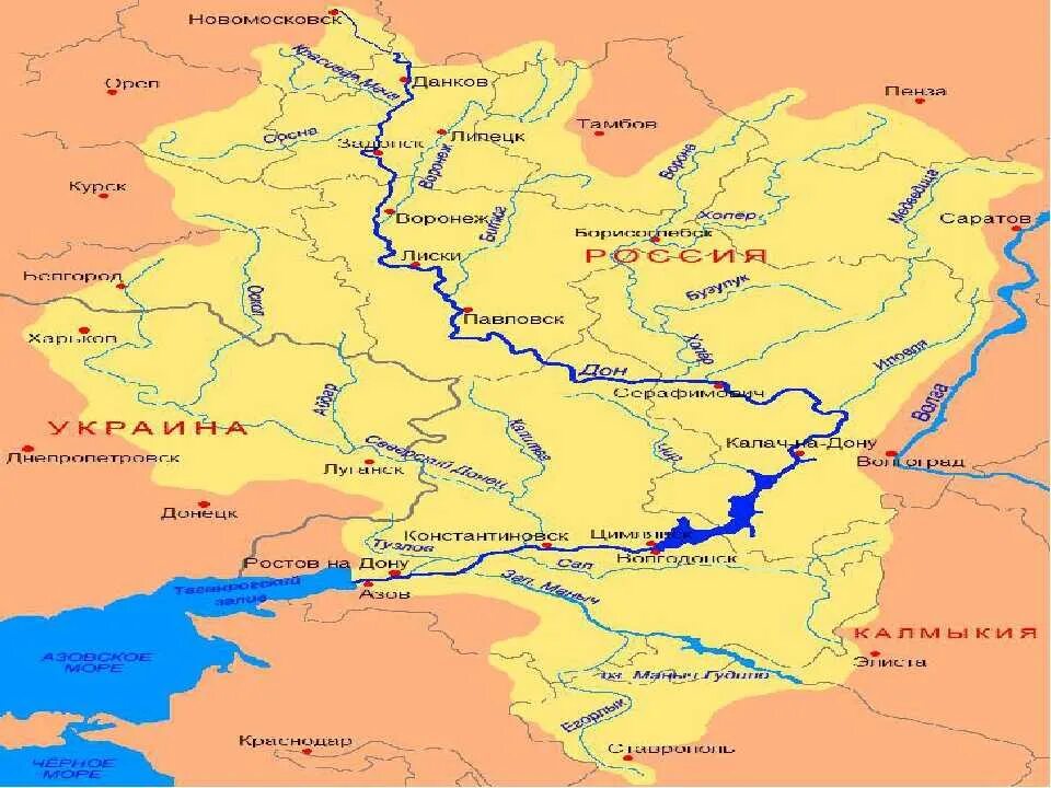 Устье реки Дон на карте. Река Воронеж впадает в Дон схема. Река Дон на карте от истока до устья. Река Дон Воронеж схема.