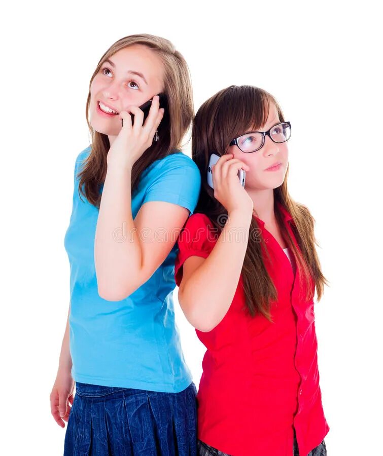 Радостная девушка. Компания подростков разговаривают. Девочки рассказываю и показываю. Анимационныеgjlhjcnrb c ntktajyfvb. Женщины подруги на белом фоне.