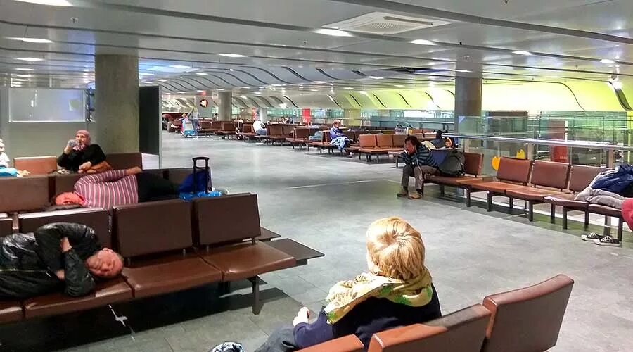 The waiting room before the boarding gates at the airport Domodedovo