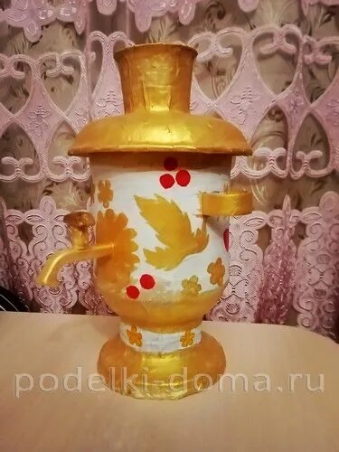 Самовар из джутовой филиграни. Самовар папье маше. Самовар папье маше. Самовар из макаронных изделий. Самовар кукольная миниатюра.