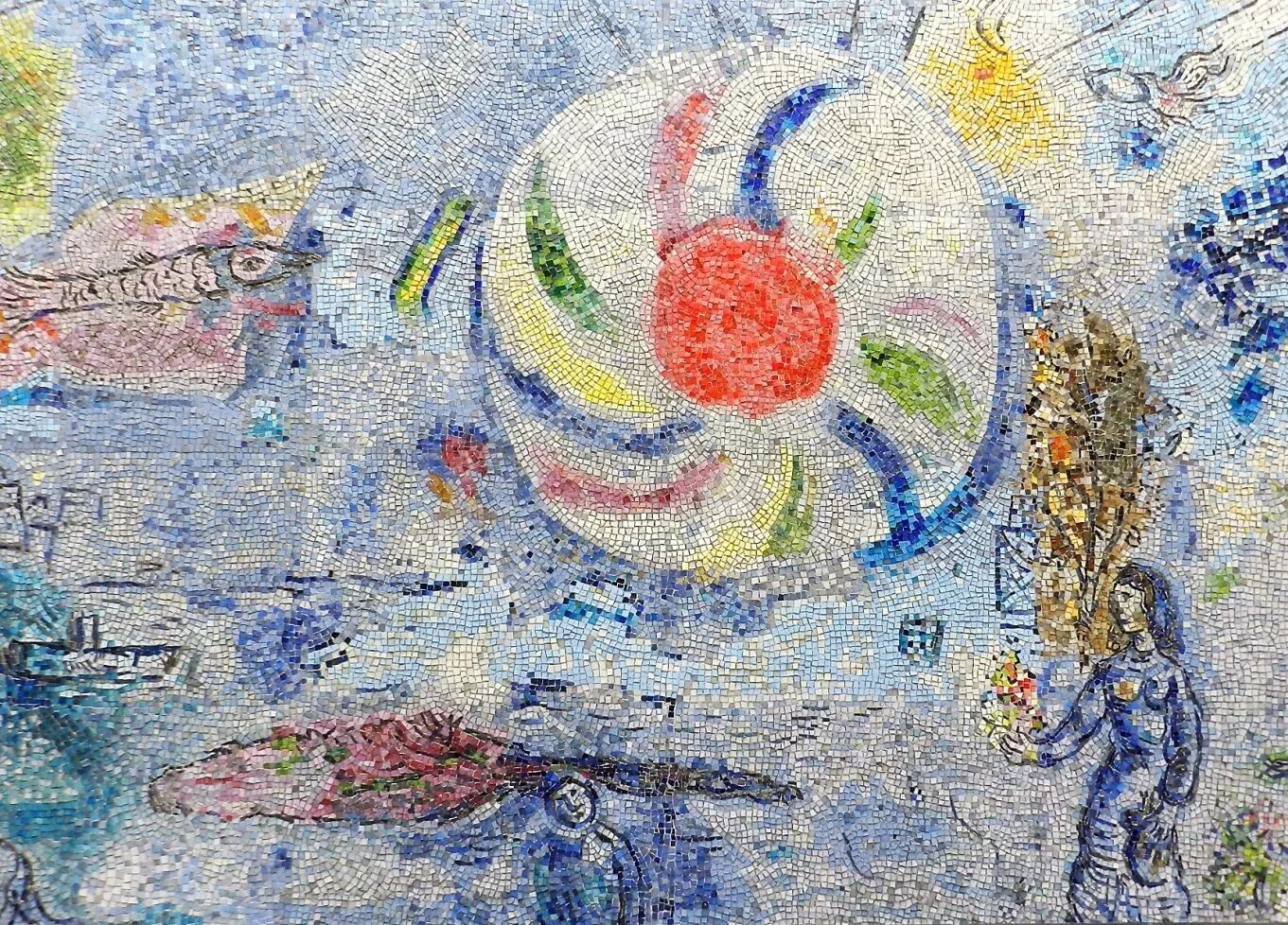 Мозаичные панно марка Шагала «четыре времени года».