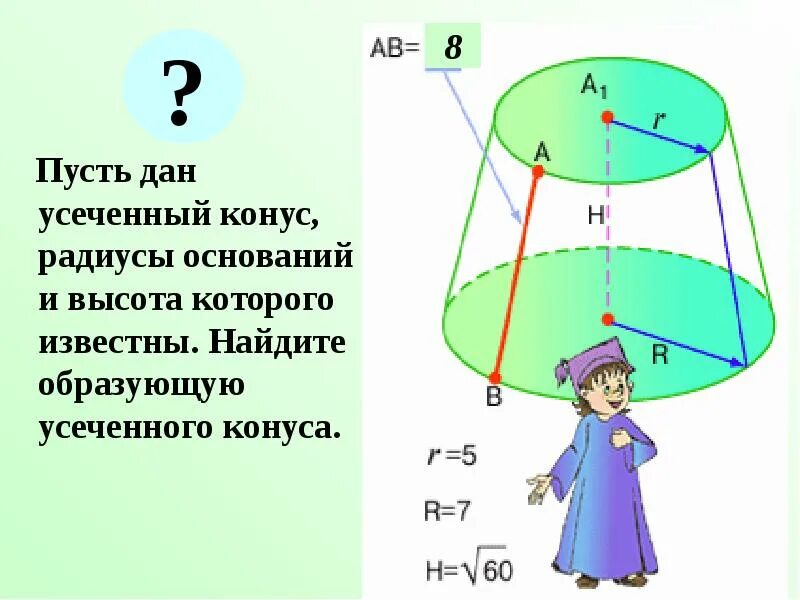 Как найти высоту если известен радиус. Радиус усеченного конуса. усечённый конус радиусы. как найти высоту усеченного конуса. радиус основания усеченного конуса.