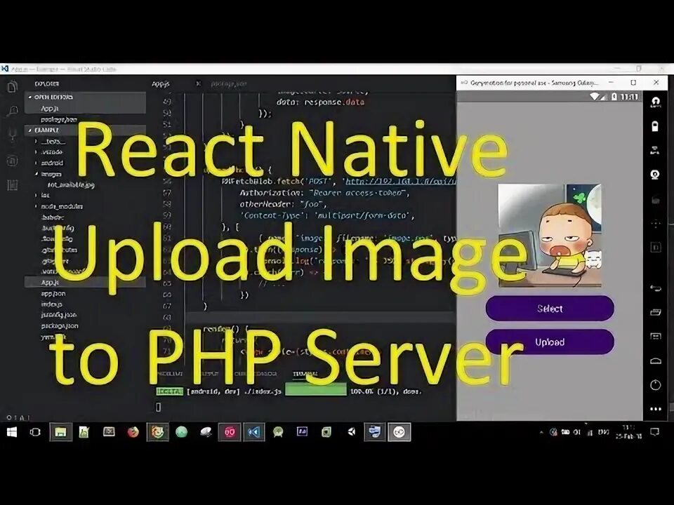 React blob. Image picker. big loader react native.