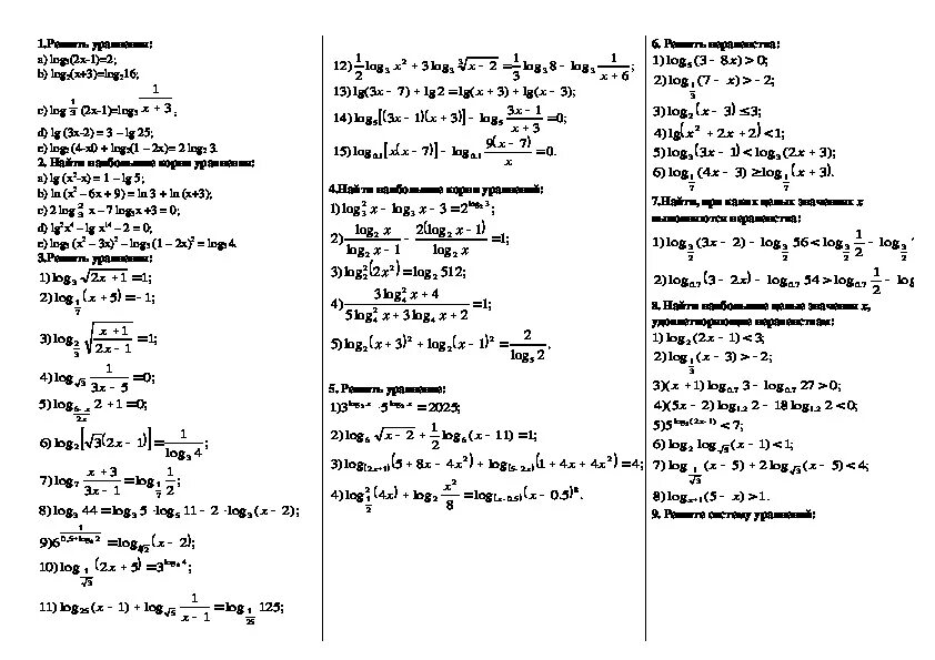 Самостоятельная работа 10 класс алгебра логарифмические уравнения. Логарифмические уравнения и неравенства 10 класс. Логарифмические уравнения примеры с решениями. Карточка логарифмические уравнения 10 класс. Решение логарифмических уравнений тренажер.