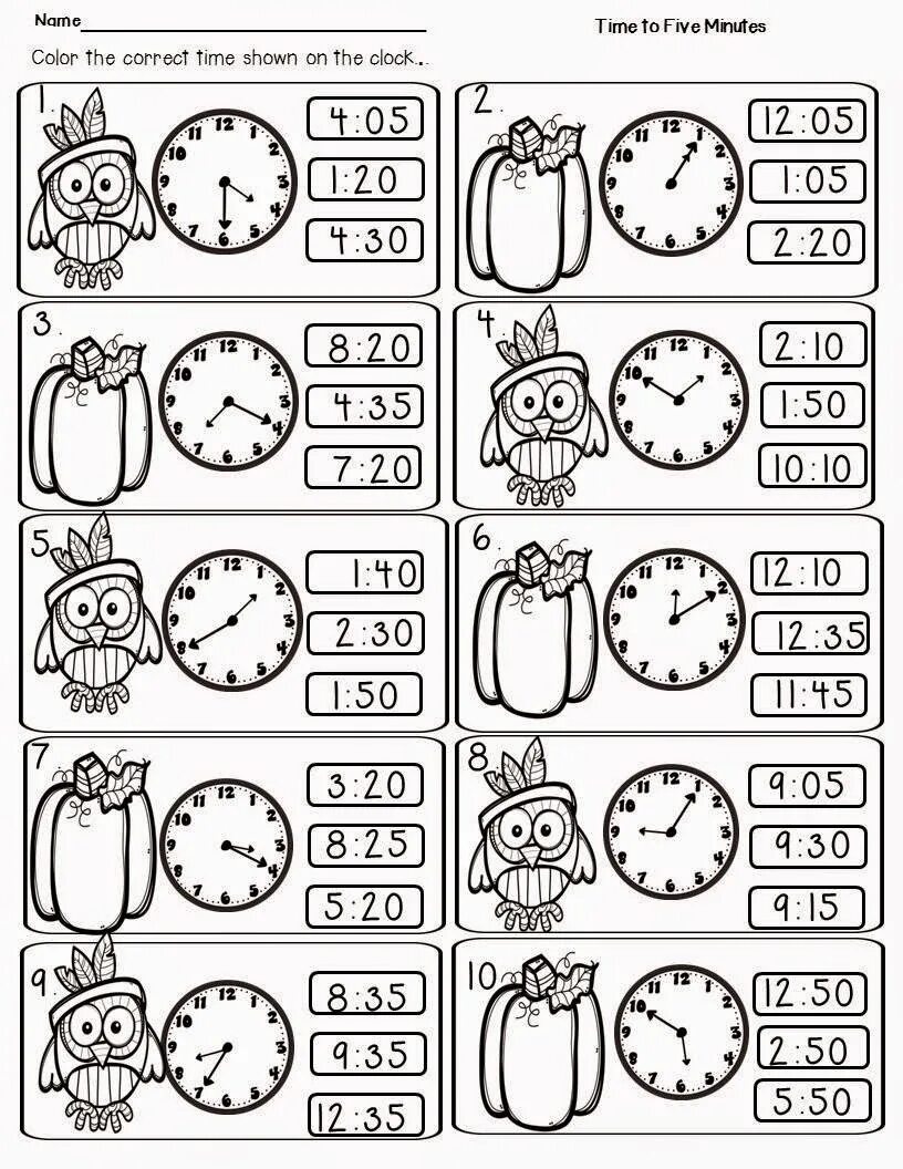 Telling the time worksheet