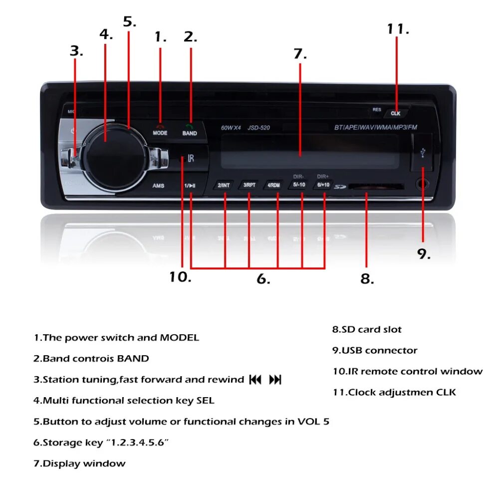 Как включить блютуз на магнитоле пионер. Магнитола 60wx4 JSD-520. Магнитола fm/SD/USB Player 60wx4. Автомагнитола блютуз car BT. Магнитола 60wx4 JSD-520 инструкция.