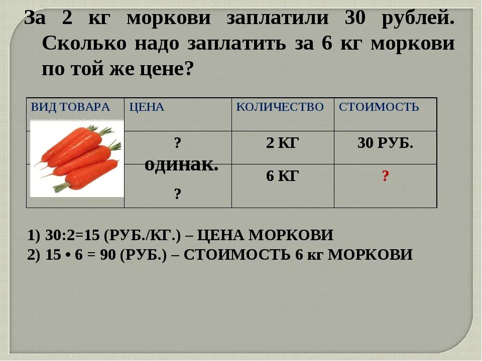 Таблица задач. Килограмм моркови это сколько. Запись задачи в таблицу 4 класс. Краткая запись задачи таблицей.