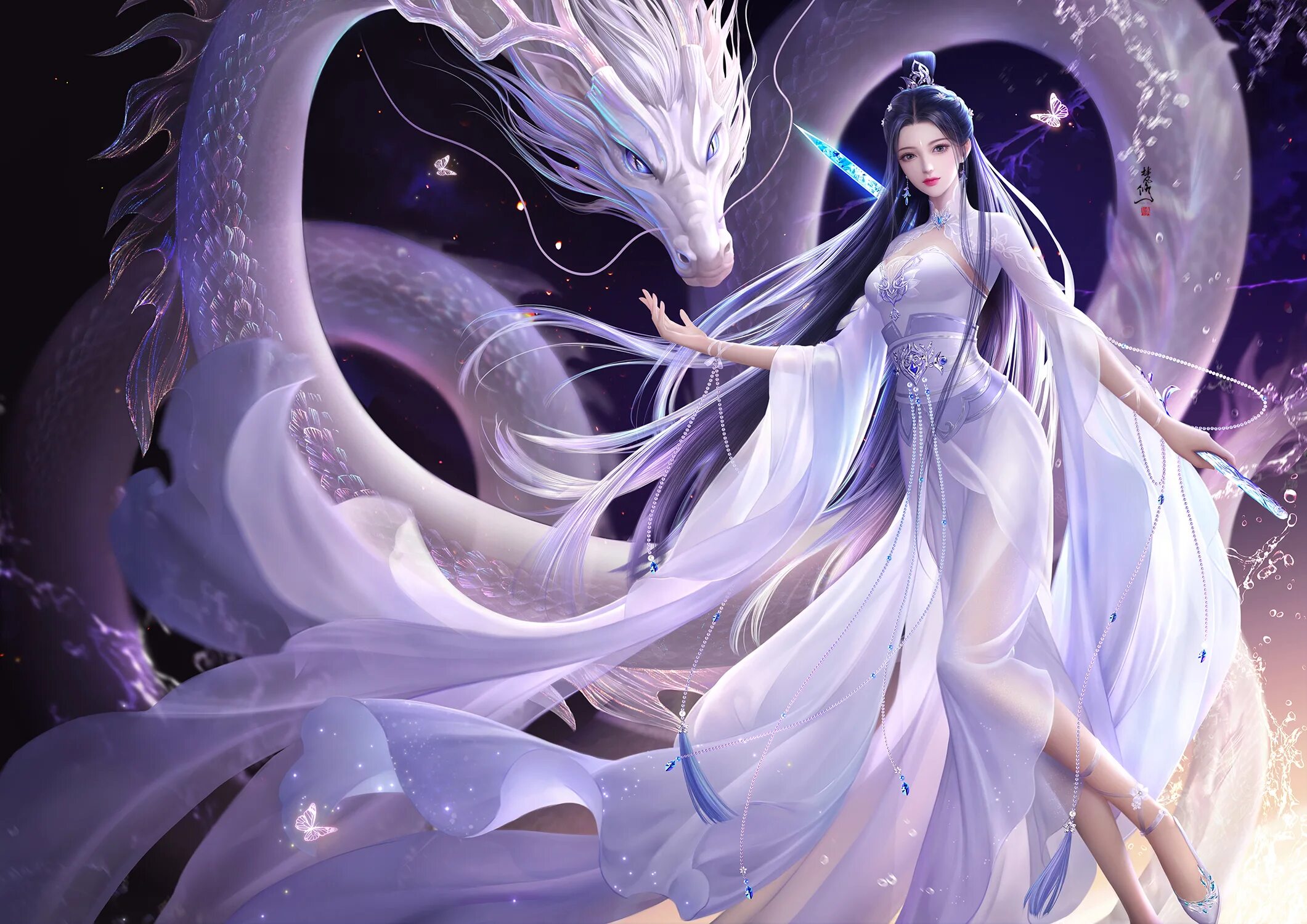 Невеста дракона против. Девушка и дракон. Девушка и дракон фэнтези. Белый дракон и девушка. Девушка дракон арт.
