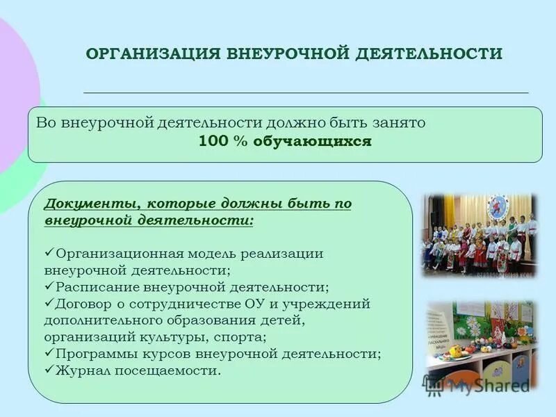 проблемы организации внеурочной деятельности