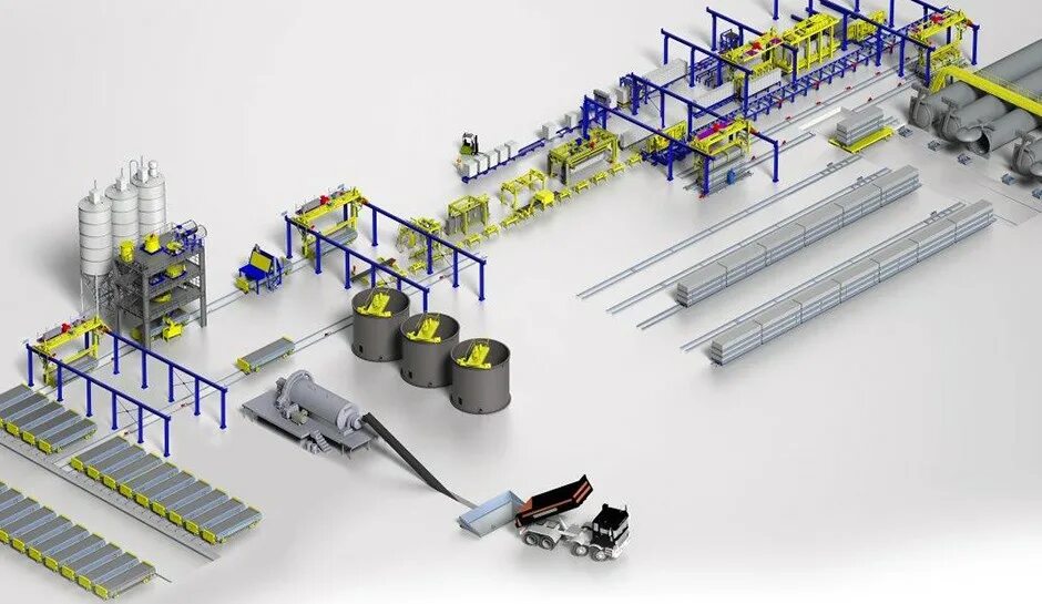 Количество линии производства. Завод автоклавного газобетона. Технологическая линия газобетона. Линия производства автоклавного газобетона. Промышленное оборудование Industrial Equipment 3d model.
