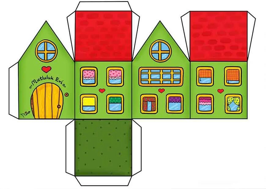 Домики для склеивания для детей. Развертка домика для ребенка. Объемные бумажные домики. Домик из бумаги. Дом из бумаги шаблоны для вырезания