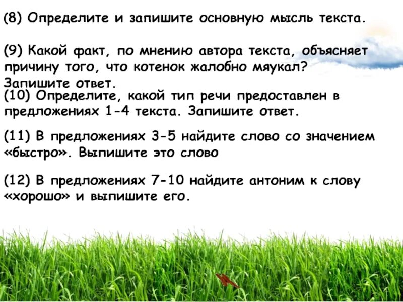 8 определите и запишите основную мысль текста. Запиши главную мысль текста по грибы.
