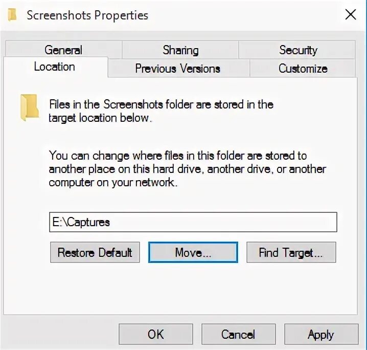 Screenshot folder. Folder screenshot properties. folder screenshot properties windows 10.