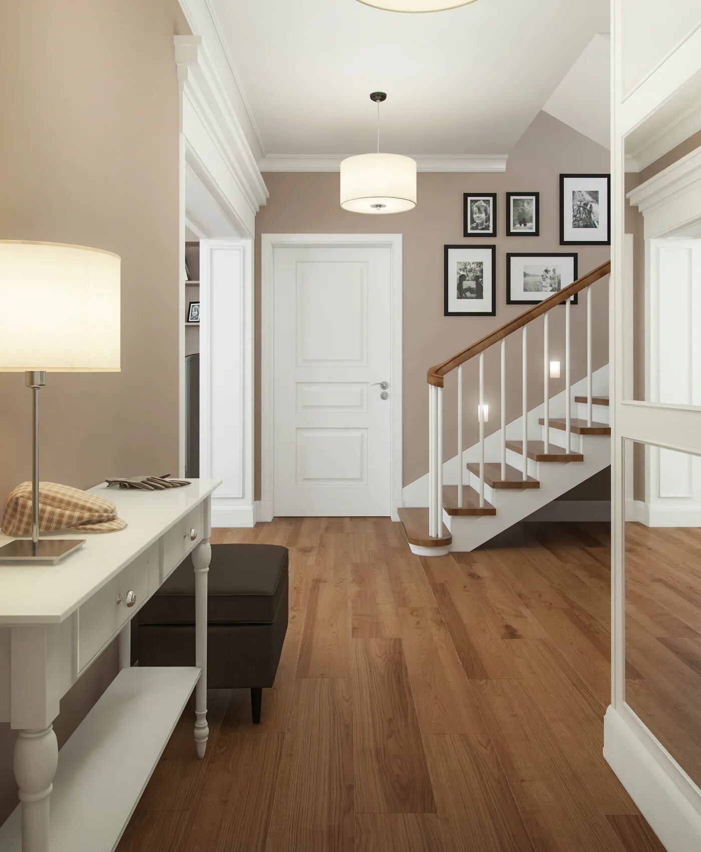 Красивые прихожие. Интерьер дизайн холла доме в стиле неоклассика. Hall flat. Большой модный коридор. Hall flat.