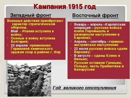 Кампании 1914 1916