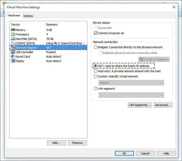 Vmware виртуальная сеть