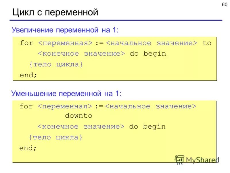 Цикл for end. Цикл for end