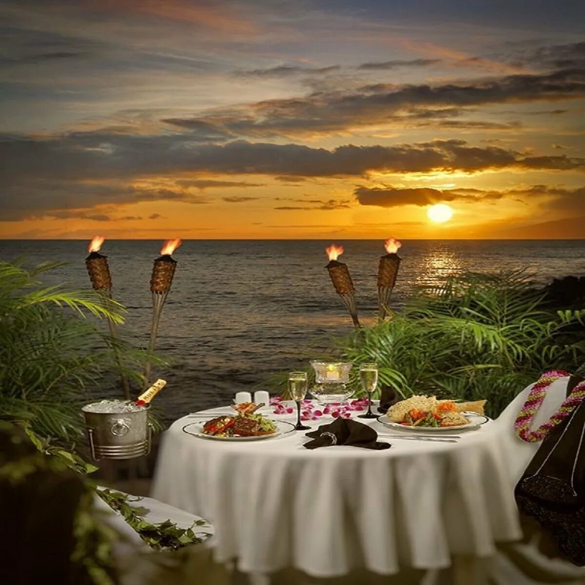 Романтический ужин на природе. Романтичное место. Ужин на берегу моря. Романтический вечер на берегу моря.