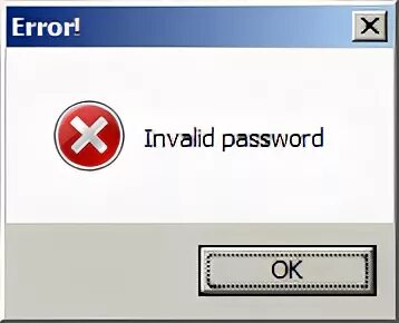 Errors password invalid