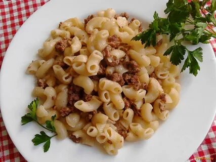 Макароны с фаршем с молоком