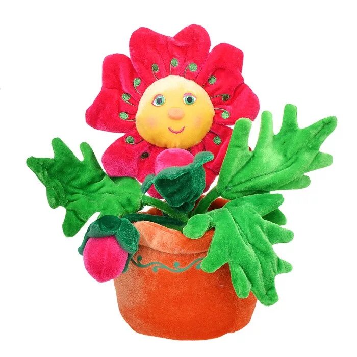 Мягкая игрушка Lava земляника (цветок), музыкальная артикул: 1029127. Мягкая игрушка цветок. Мягкая игрушка цветок в горшке. Игрушечные цветочки.