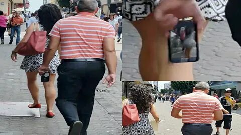 Acosador graba las partes intimas de las mujeres en falda.