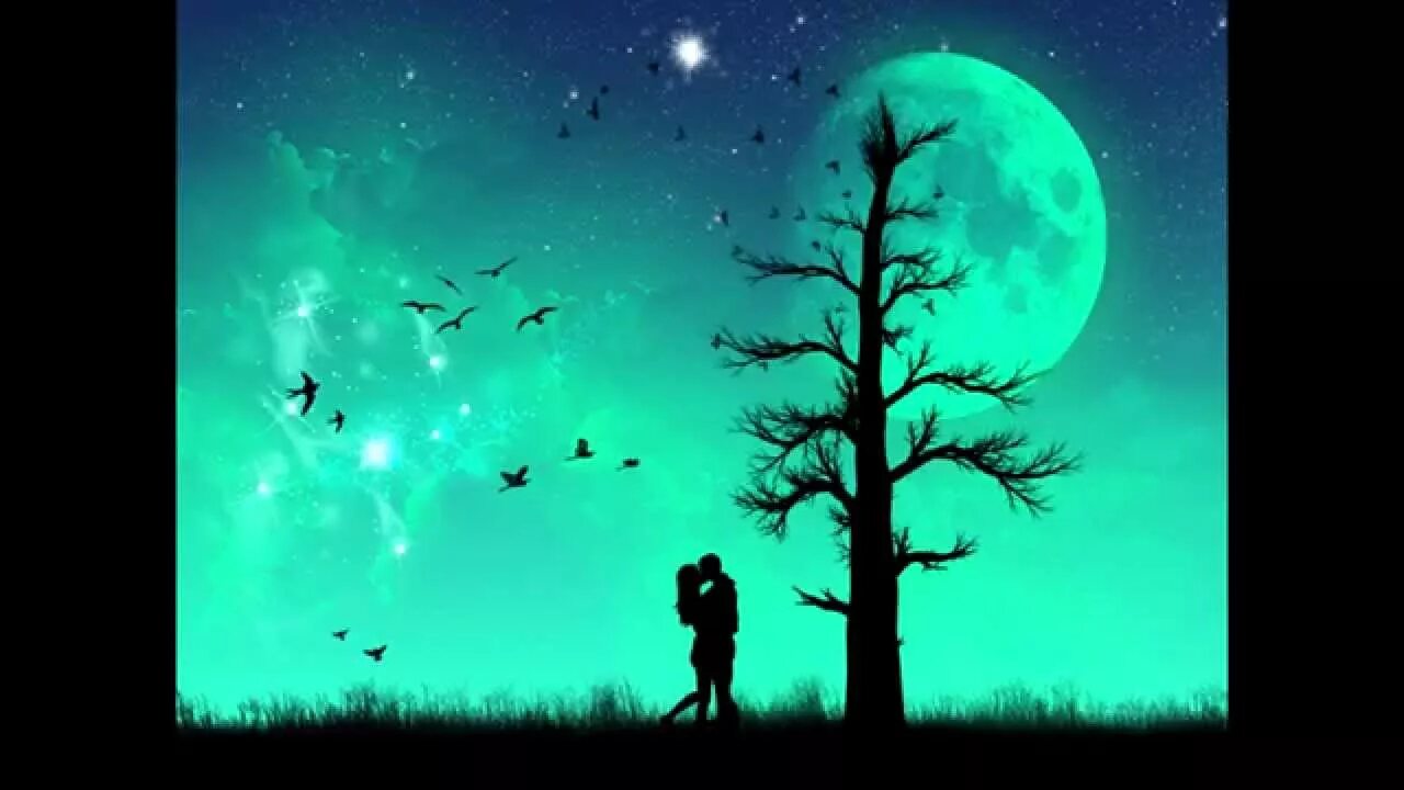 Я прошу тебя постой. Лунная ночь дерево мальчик и девочка. Дерево ночь пара рисунок. Она клялась под луной. Ночь Луна нежность.