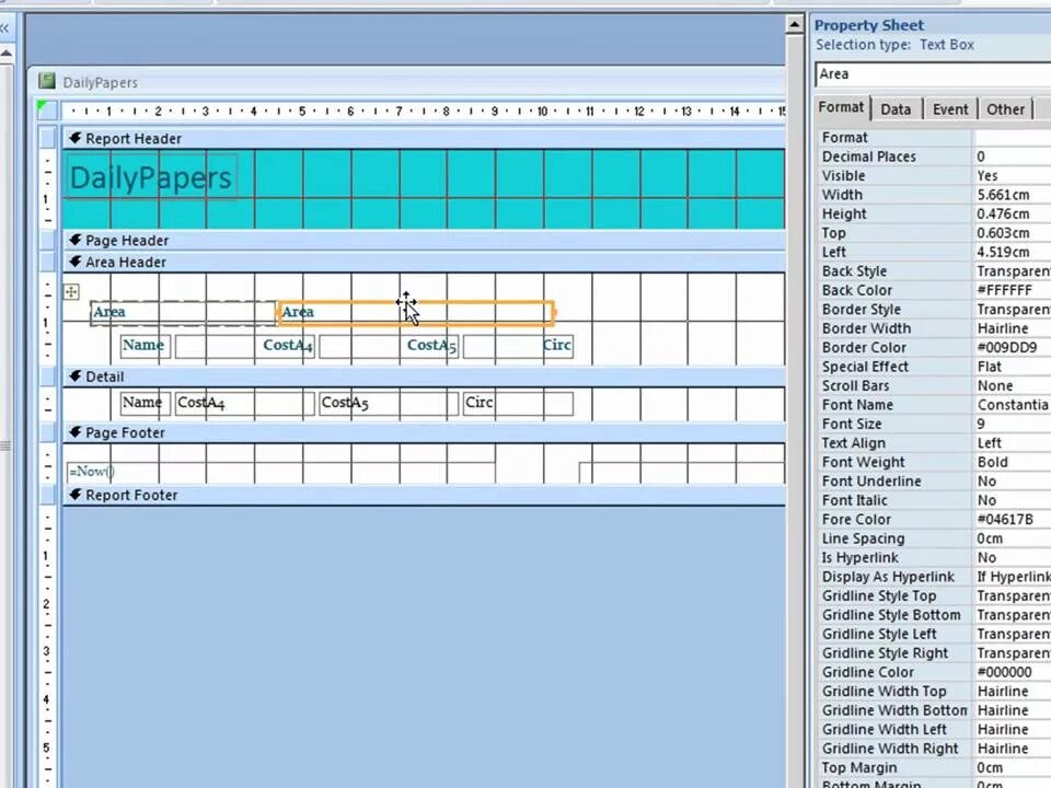 To Report. MS access property Sheet на русском. Backcolor access. Reports access