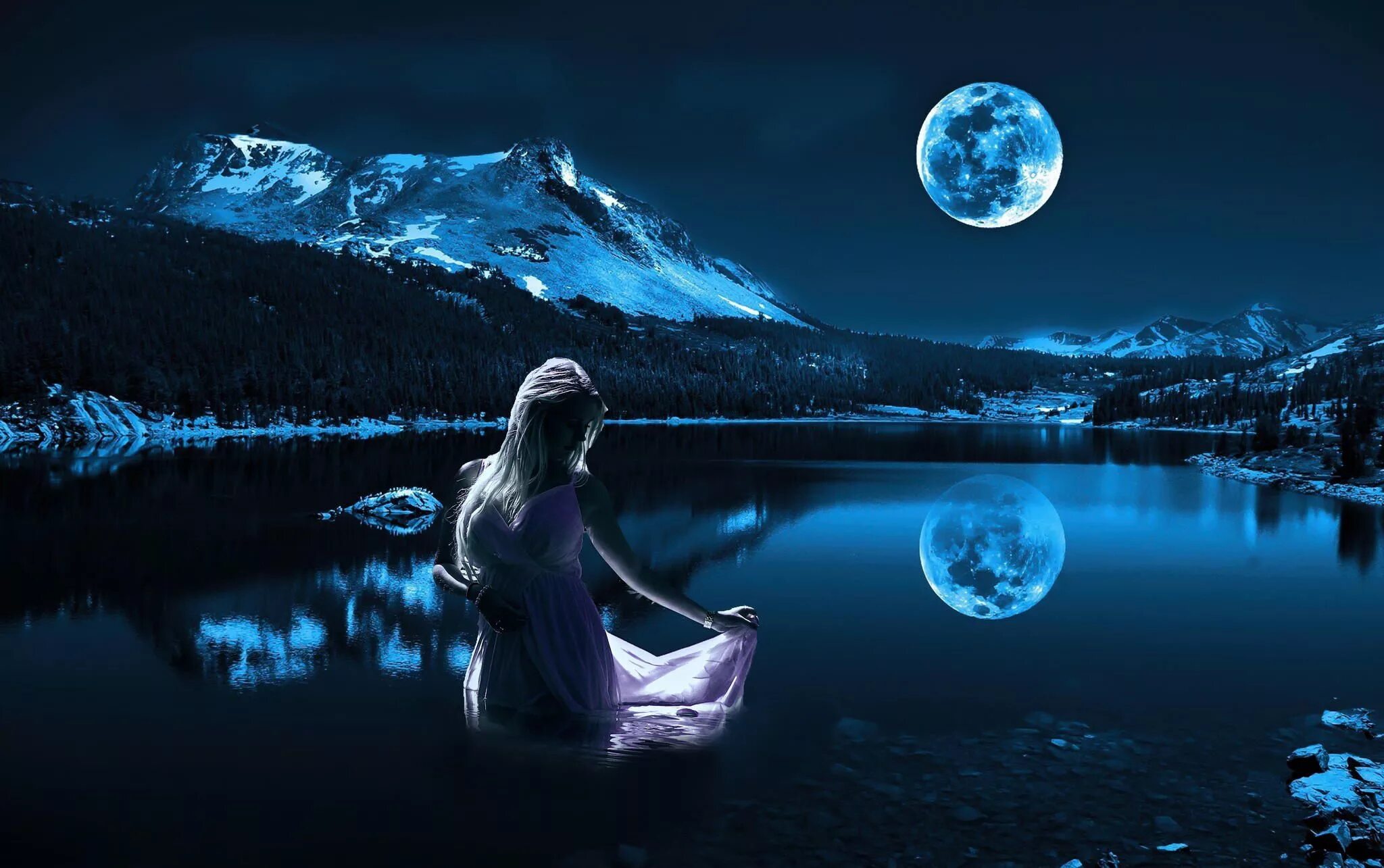 Горы озеро ночь. Красивая ночь. Озеро в лунном свете. Ночь озеро Луна.