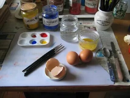 Краски растертые на яичном желтке 7