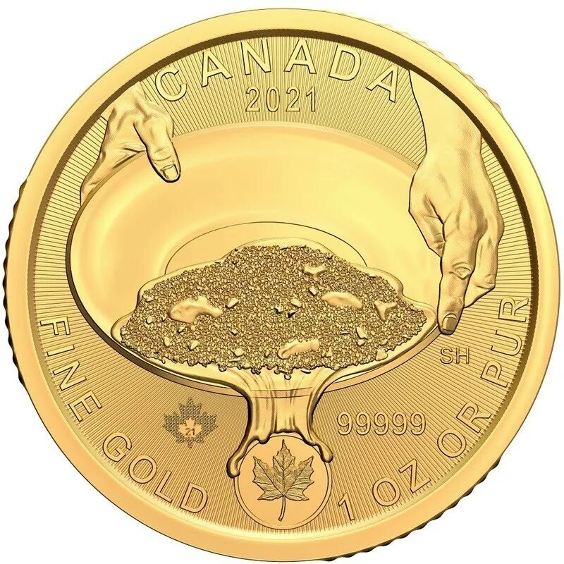 1000 золота в долларах. Монета Золотая лихорадка. Монеты Канада 1 доллар 2021. Золото монеты. Канадские золотые монеты.