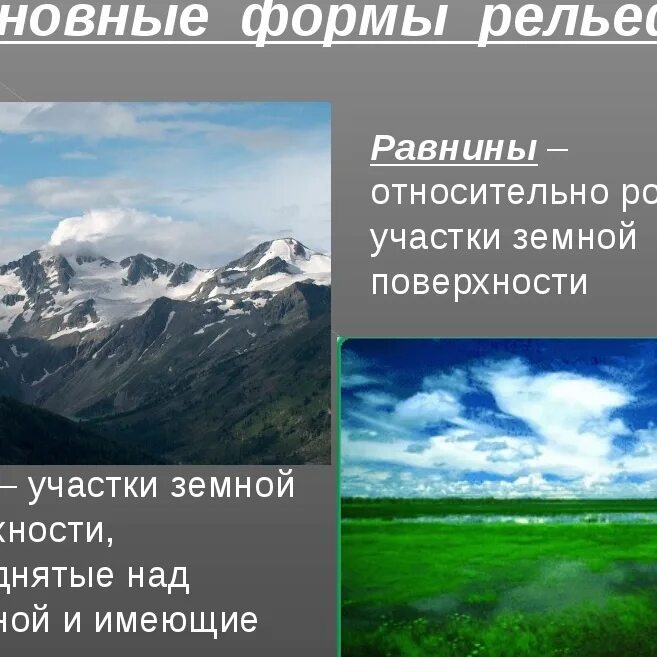 Земная поверхность какие определения подходят. Презентация на тему рельеф земли. Рельеф земли горы. Горы и равнины. Основные формы рельефа земной поверхности.