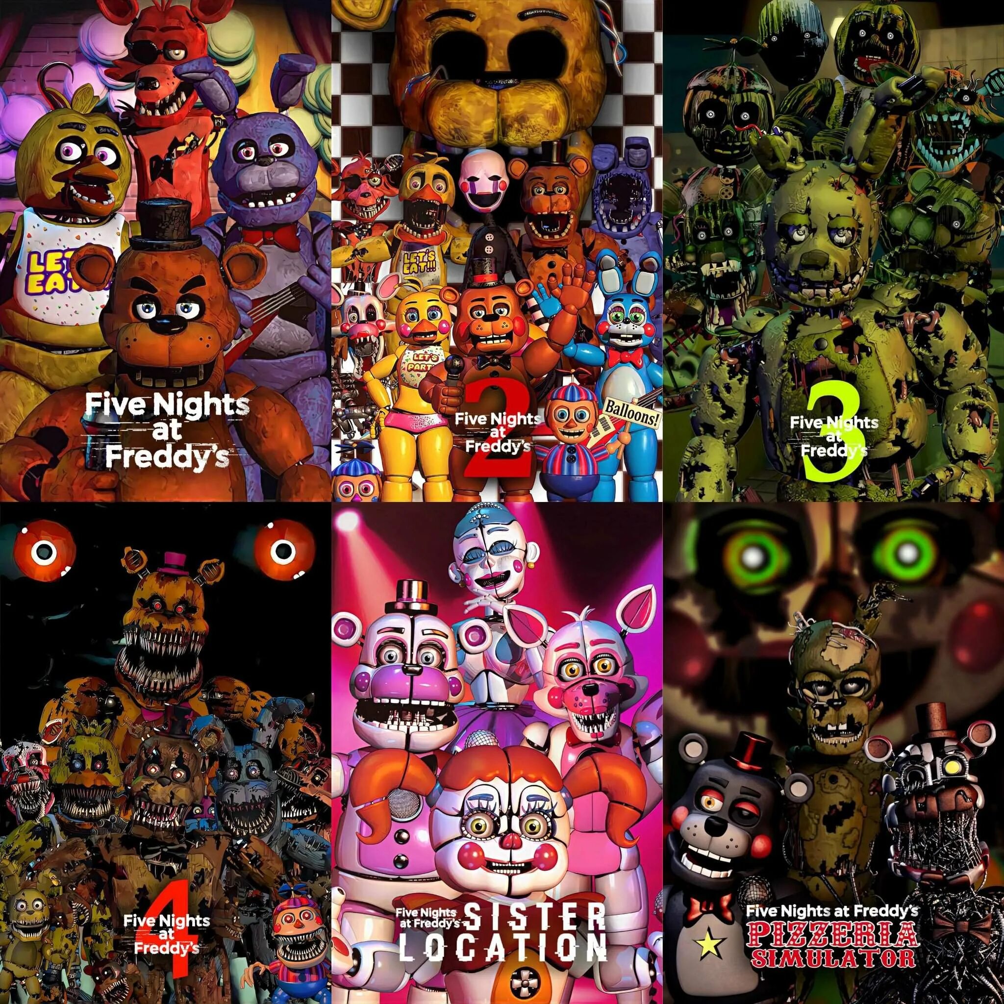 Когда вышли игры фнаф. ФНАФ 10 персонажи. АНИМАТРОНИКИ из игры FNAF 9. ФНАФ 1 2 3 4. FNAF все персонажи 2 части.