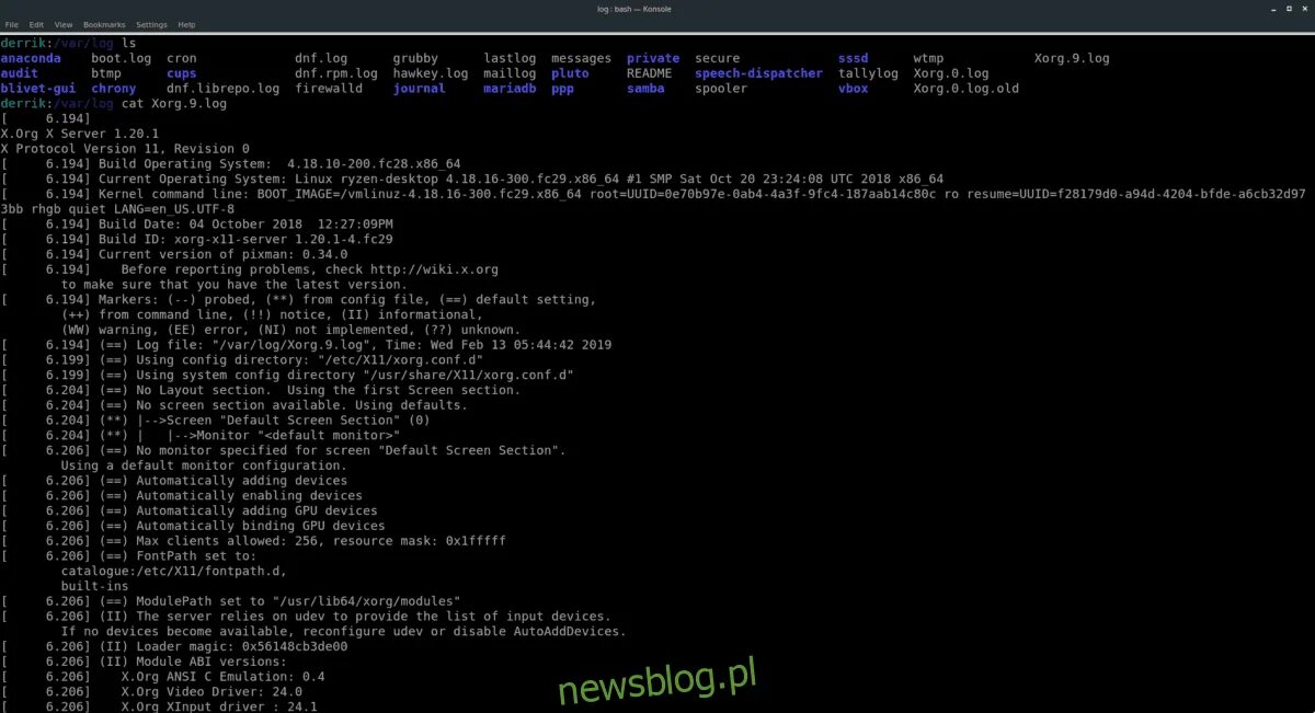 Server file error log