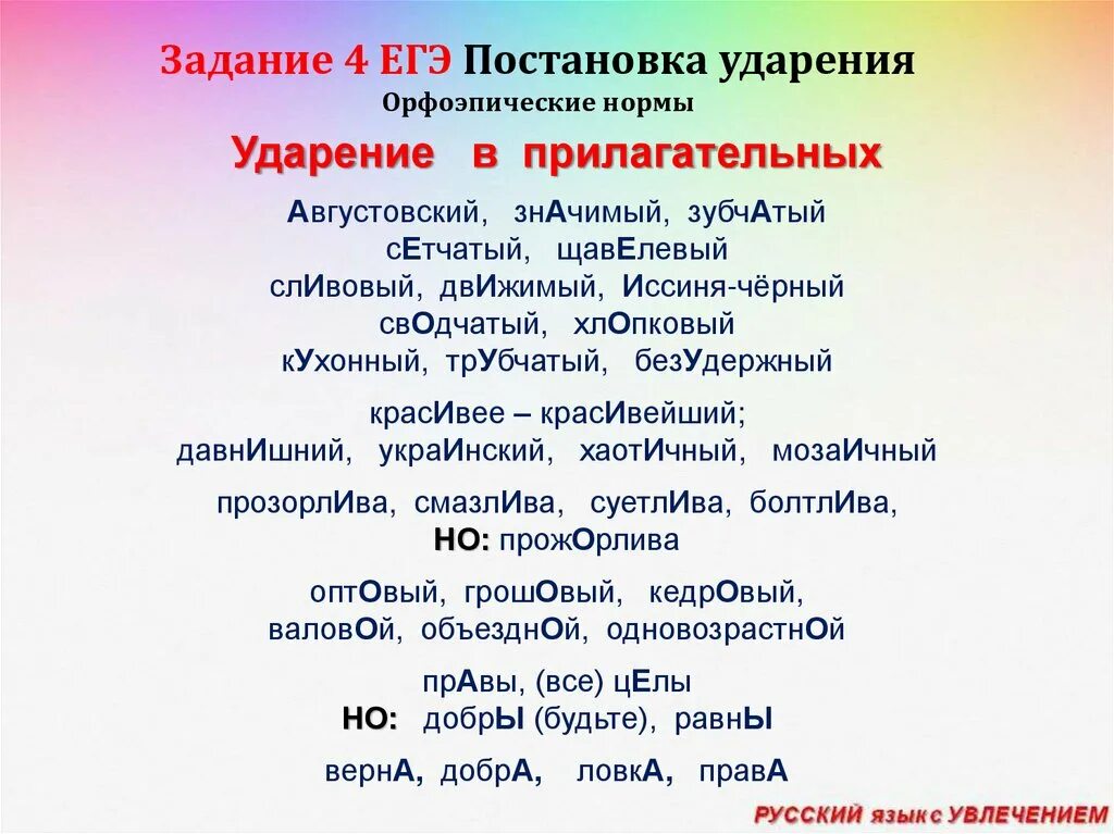 Ударения ЕГЭ. Постановка ударения ЕГЭ. Ударение 4 задание ЕГЭ. Орфоэпические нормы ударения.