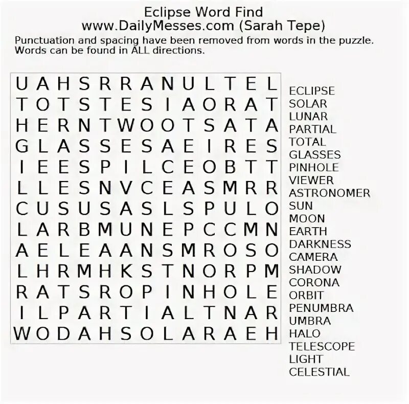 Find the words from the story. Find the words from the story