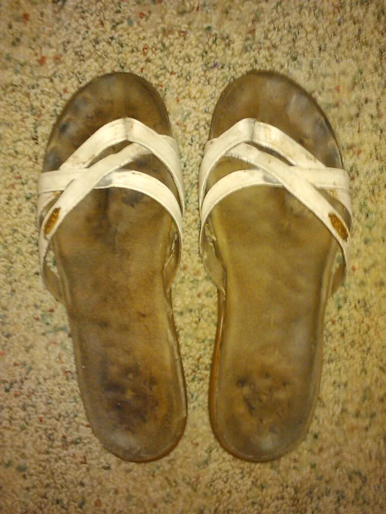 Worn sandals. Well worn Sandals.