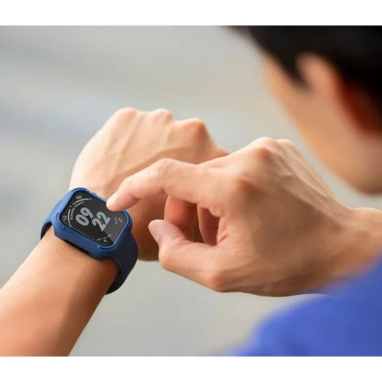 Uniq watch series. Uniq для apple watch 45/44 mm чехол moduo interchangable case blue/grey.