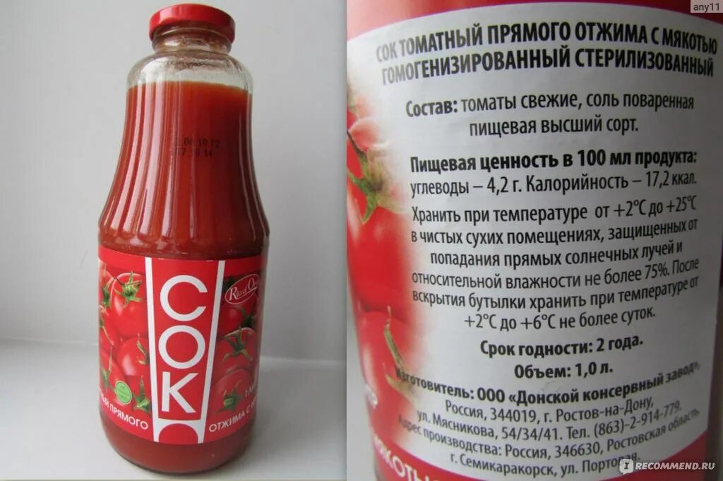 Какие вещества содержатся в томатном соке химия