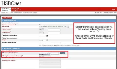 Beneficiary bank address
