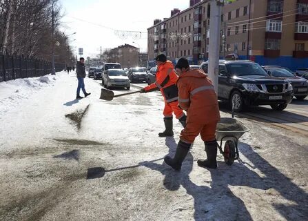 Посыпка тротуаров