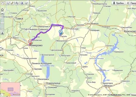 Кемерово тисуль расстояние