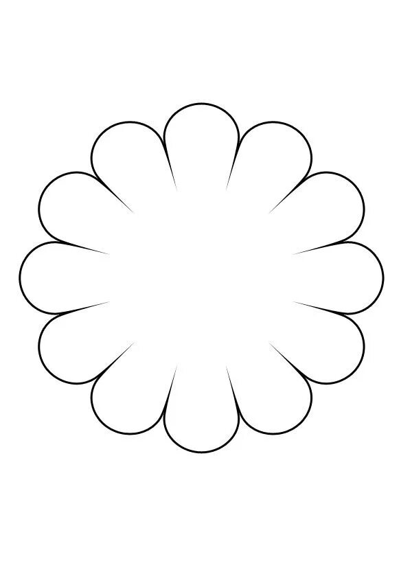 Трафареты цветов для детей. Цветок 12 лепестков. Ромашка трафарет для вырезания. Цветок 12 лепестков. Трафареты цветов для поделок.