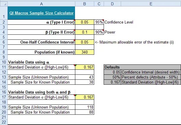 Sample size. Sample Size calculator. Калькулятор макросы. /Calc SAMP.