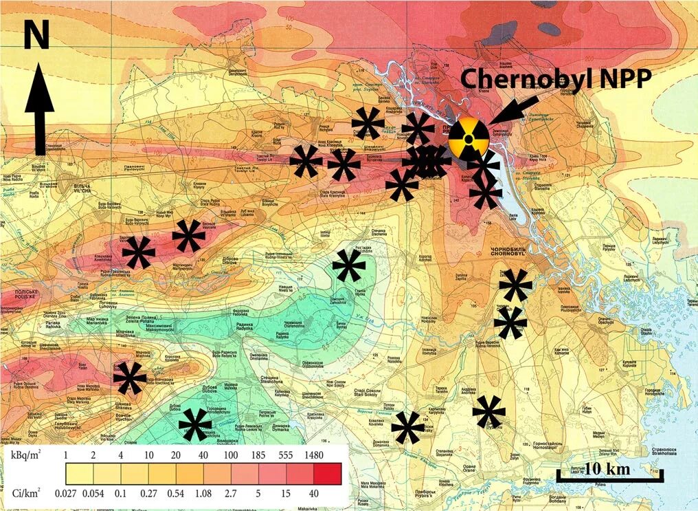 Радиус распространения радиации после взрыва в Чернобыле. ЧАЭС распространение радиации. Чернобыль зона распространения радиации. Карта распространения радиации в Чернобыле.