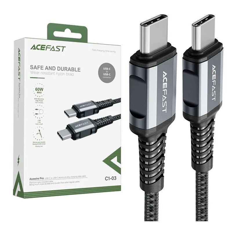 Acefast 3. Gray cable 51202529600. acefast t3 true.