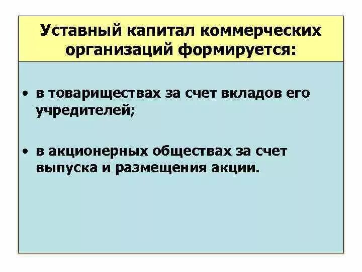 Уставной капитал коммерческих организаций. Формирование уставного капитала коммерческих организаций. За счет чего формируется уставный капитал. Первоначальный уставный капитал предприятия образуется за счет.