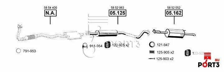 05. Держатель глушителя резиновый. 123 925. Подвес глушителя audi. 123 925.
